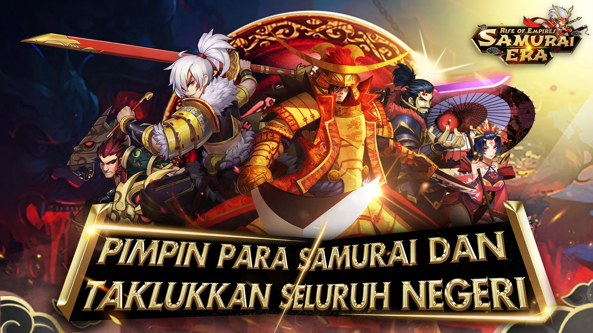 Um cartaz para o jogo samurai.