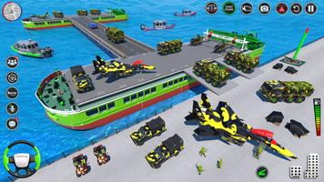 Army vehicle transporter game الملصق