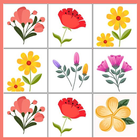 Blumen-Match-Spiel, trainieren Zeichen