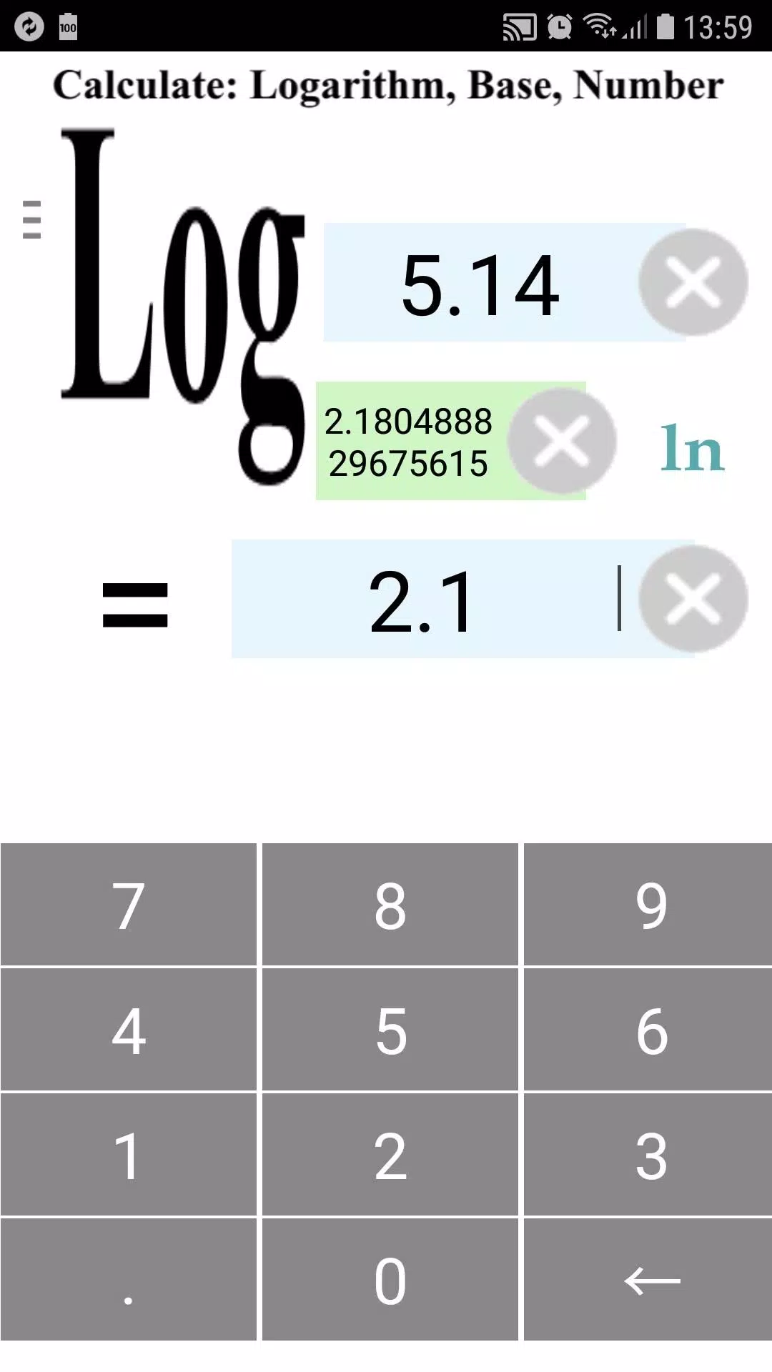 Logarithm Log Ln Base e, Base N, Number calculator APK pour Android  Télécharger