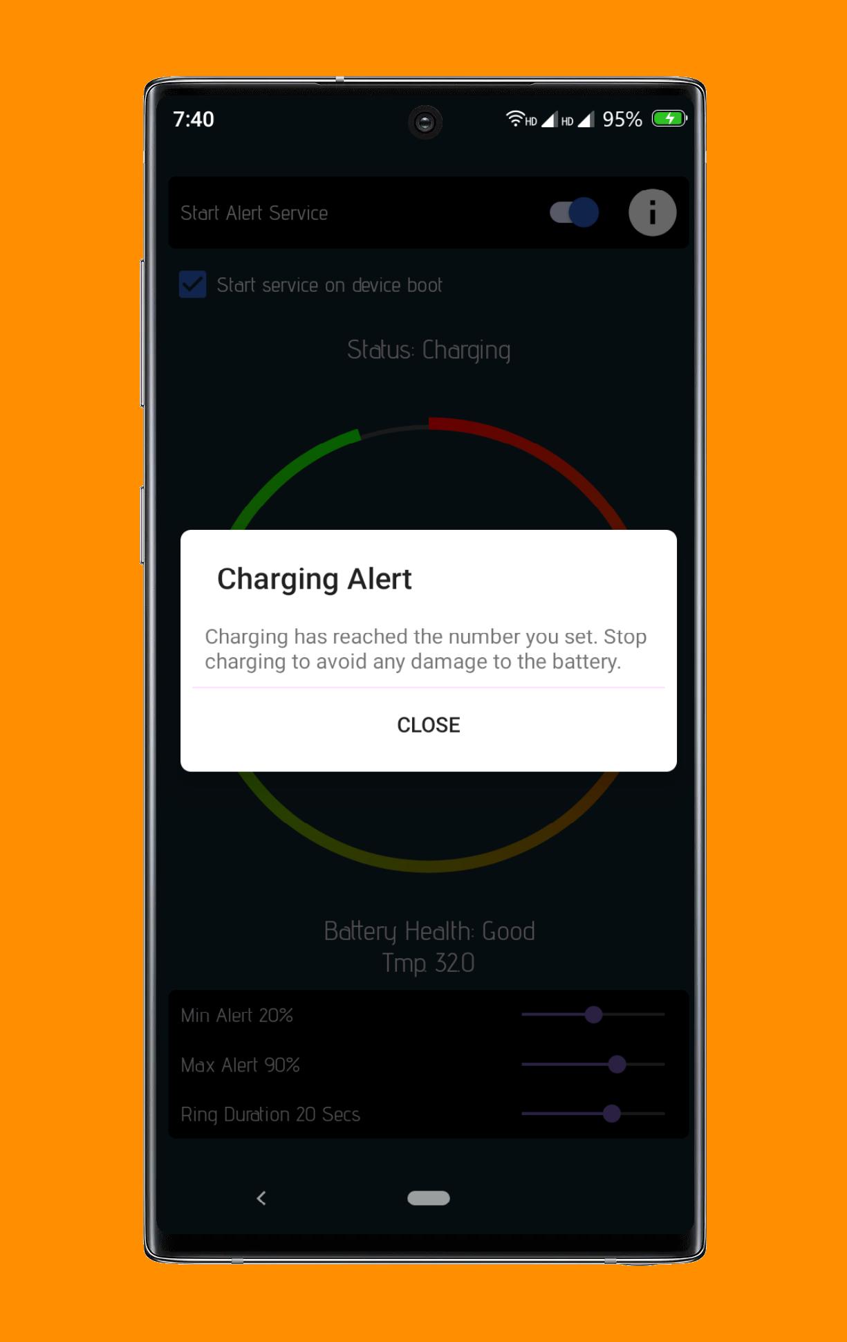 Battery alert. Charger Alert (Battery Health). Subscription Tracker.
