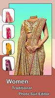 Women Traditional Photo Suit Editor Affiche