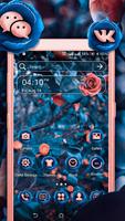 Blue Pink Rose Launcher Theme ポスター