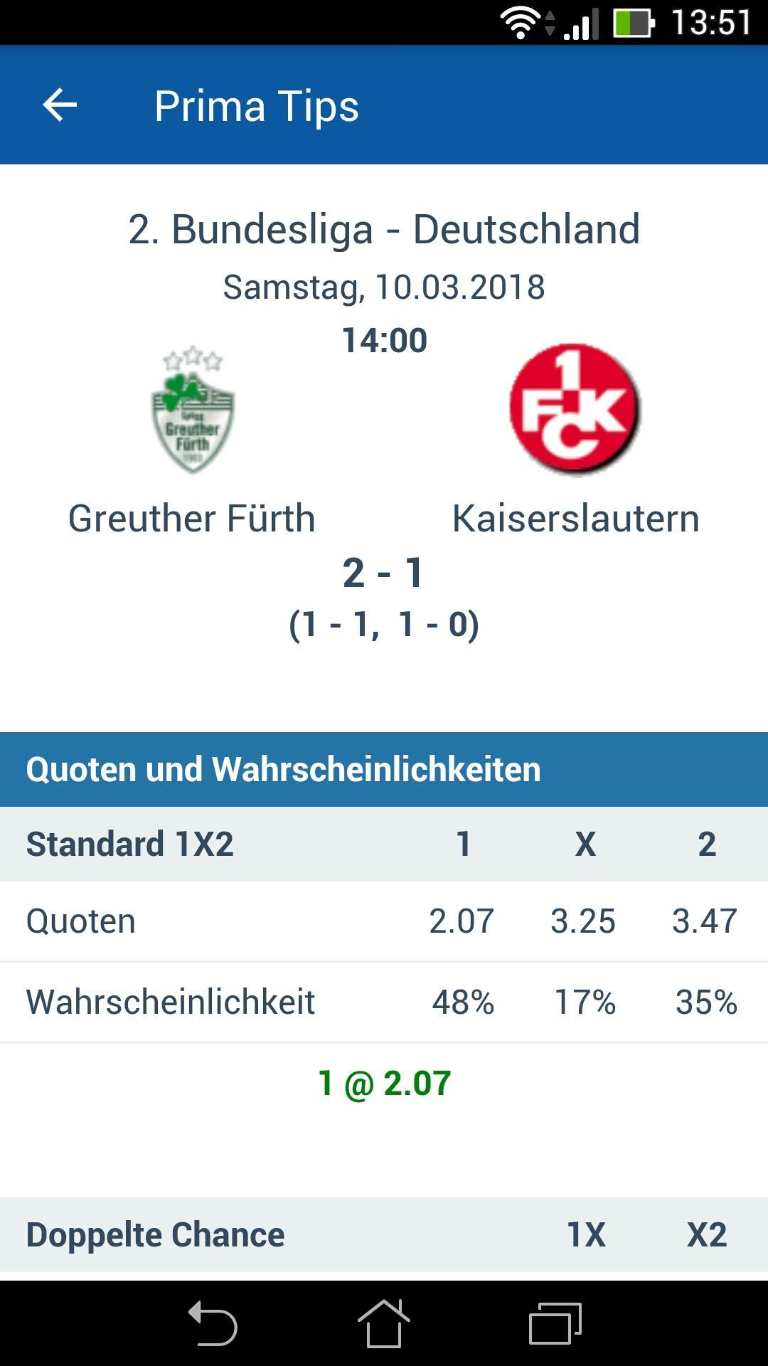 Fussball Vorhersagen Prima Tipps Fur Android Apk Herunterladen