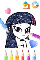 Princess Coloring Book Glitter Poster