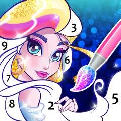 色塗りアプリ、数字で姫ぬりえプリンセス絵を描く アプリダウンロード