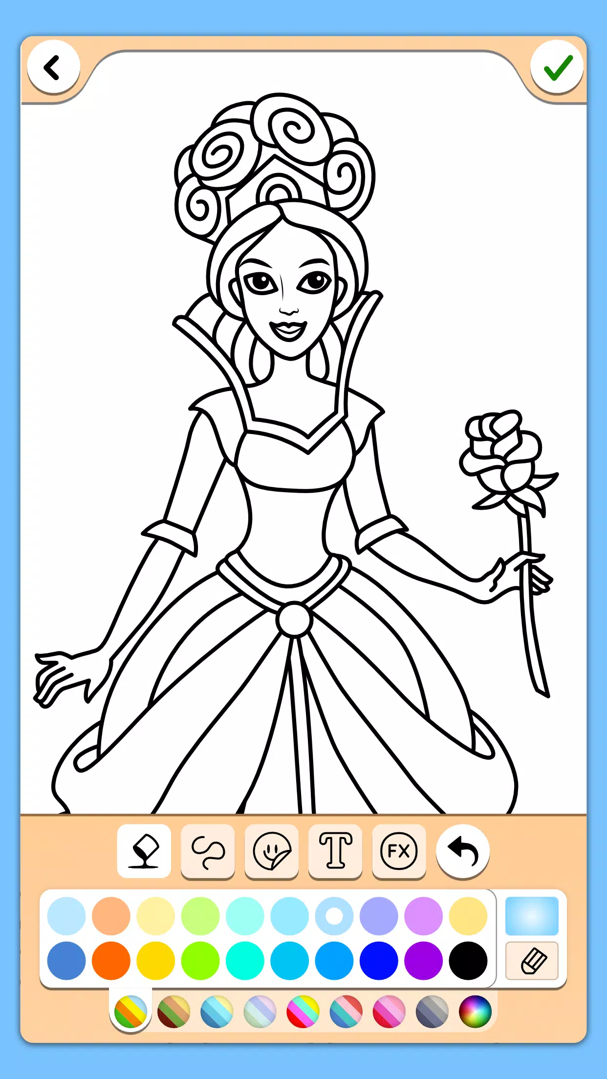 Princesa para colorir - Jogos para meninas : princesas, castelos e jóias !  Desenhos::Appstore for Android