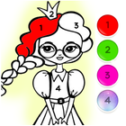 Princess Color By Numbers game icône