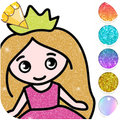 Princess Coloring Book Glitter