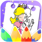 Princess Peach coloring biểu tượng