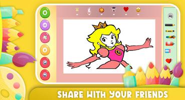 Princess Peach coloring ポスター