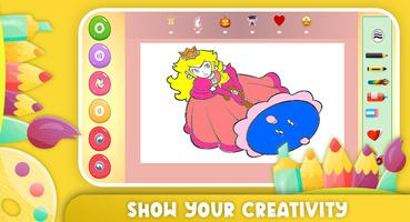 Princess Peach coloring स्क्रीनशॉट 1