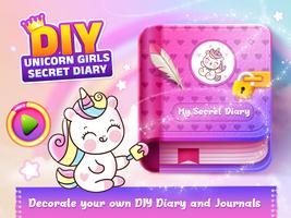 DIY Unicorn Girls Secret Diary Affiche