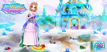 Princesa da neve limpeza-jogo de limpeza da menina