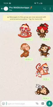 Screenshot 1 for 🐵 New Funny Monkey Stickers WAStickerApps