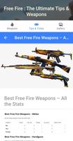 Guide for Free Fire New Tips, Weapons poster