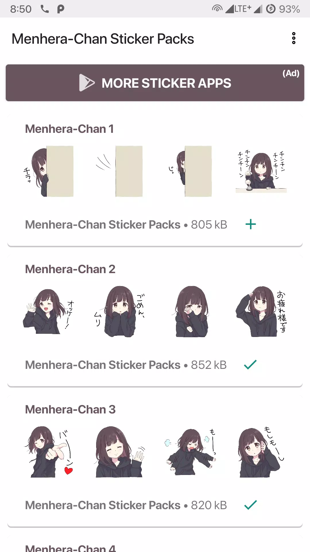 Cute Kawaii Menhara-Chan Stickers - WAStickerApps APK for Android Download