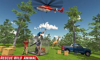Wild Animal Rescue Helicopter Transport SImulator تصوير الشاشة 1