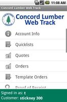 Concord Lumber Web Track Screenshot 1