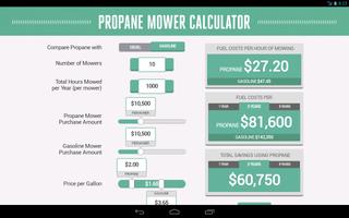 برنامه‌نما Propane Mower Calculator عکس از صفحه
