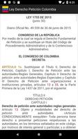 Ley 1755 de 2015 - Derecho de Petición Colombia Affiche