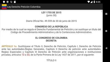Ley 1755 de 2015 - Derecho de Petición Colombia capture d'écran 3