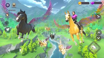 My Flying Unicorn Horse Game ポスター