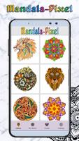 Mandala Polyart; Coloring by number Affiche