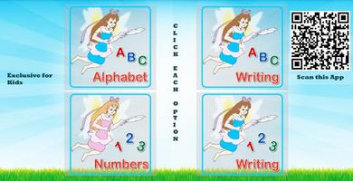 ABCD & Numbers Practice Kids Affiche