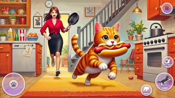 Cat VS Angry Gran Simulator 3D الملصق