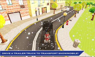 Snowmobile Transport Truck 3D capture d'écran 2