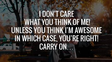 I Don't Care Quotes - caring quotes poster