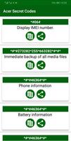 Secret Codes for Acer  Mobiles ảnh chụp màn hình 1