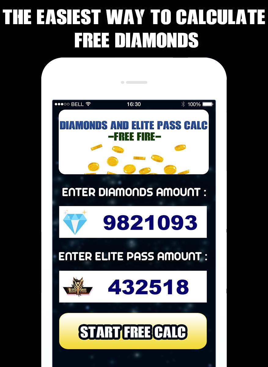 Free Diamonds Amp Elite Pass Pro Calc For Free Fire For Android