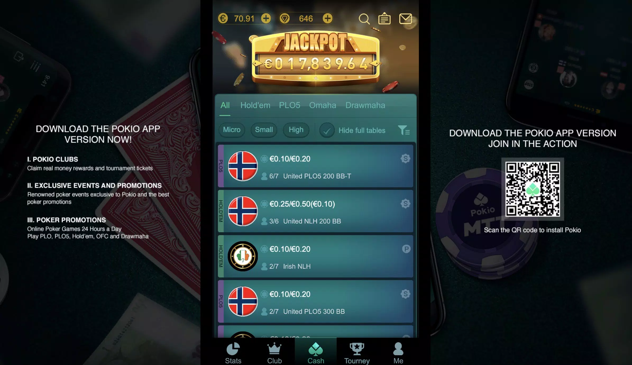 Pokio Poker: Texas Hold'em, Omaha APK for Android Download