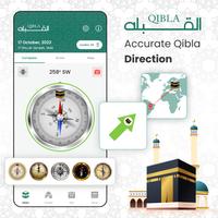 Qibla Finder with Prayers Time Poster