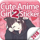 Cute Anime Girl 2 Sticker Packs For WhatsApp APK