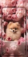 Cute Dog & Puppy Wallpaper 4K Affiche