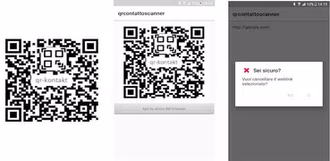 Scanner di codici QR per url o biglietti da visita