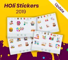 Holi Sticker 2019: Hindi Text Sticker Affiche