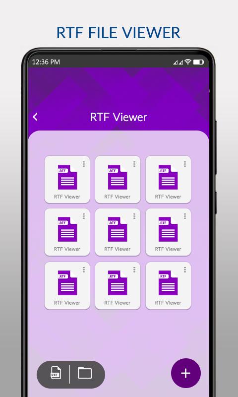 RTF file. Приложение can viewer. Application view.