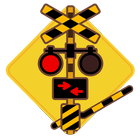 Railroad crossing play icon