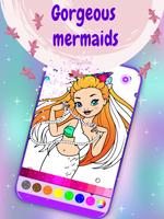 Mermaids Coloring Pages โปสเตอร์