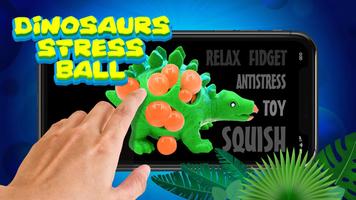 Mainan dinosaurus: bola stres DIY simulator licin poster