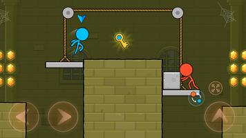 Red vs Blue Stickman: Ruins Escape screenshot 2