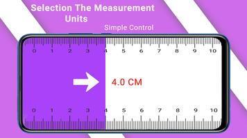 눈금자 앱 – 인치 + 센티미터 단위의 길이 측정 포스터