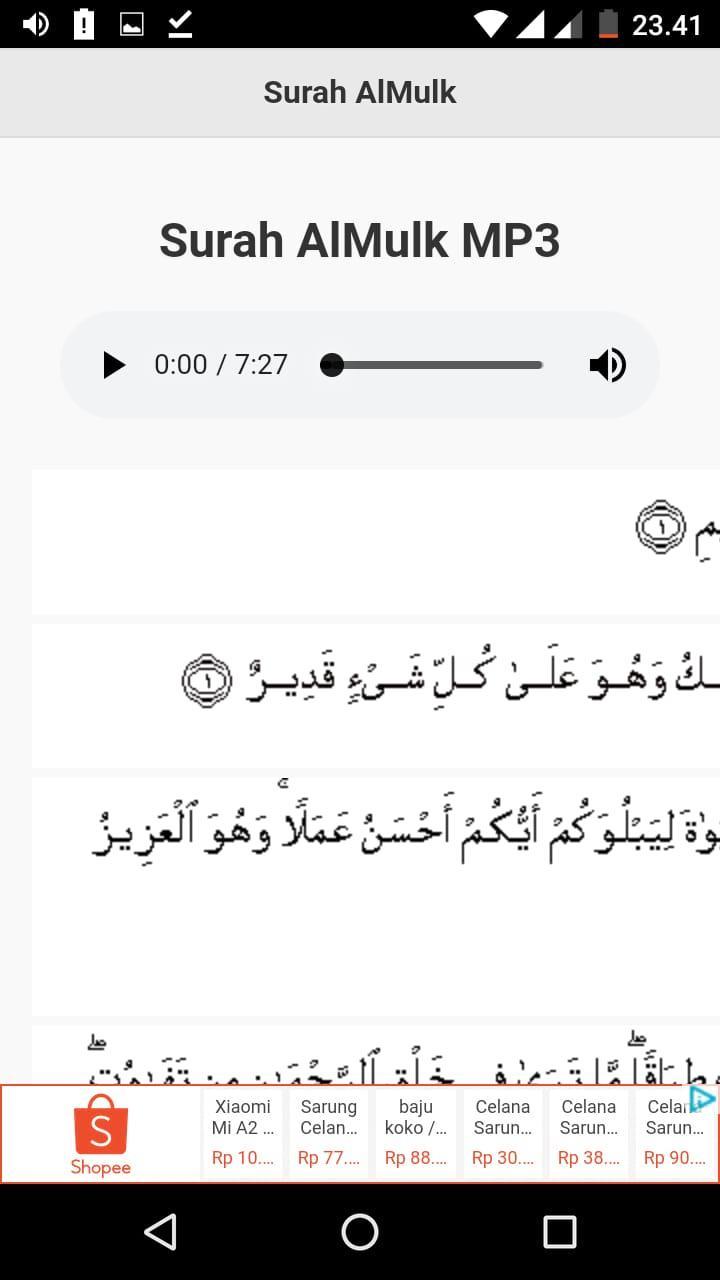 Surah Al Mulk Mp3 Arab Latin Dan Terjemah Offline For