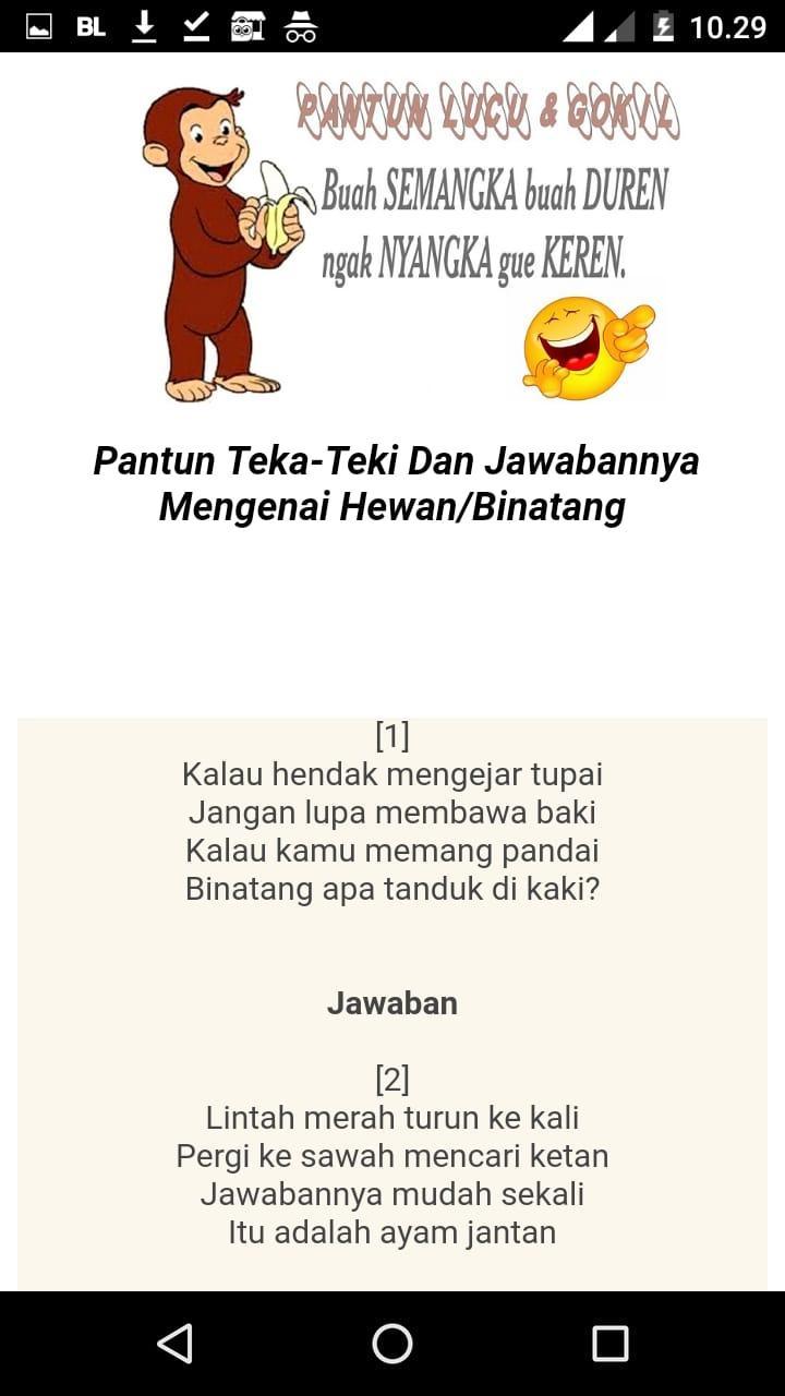 Pantun Teka Teki Jenaka Dan Lucu For Android APK Download