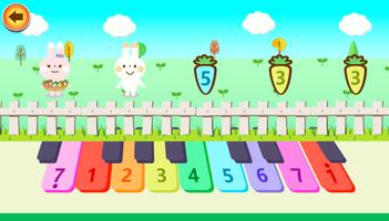 Rabbit jumping - play the piano poster