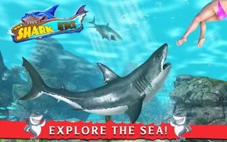 Hungry Shark Attack Game 3D plakat